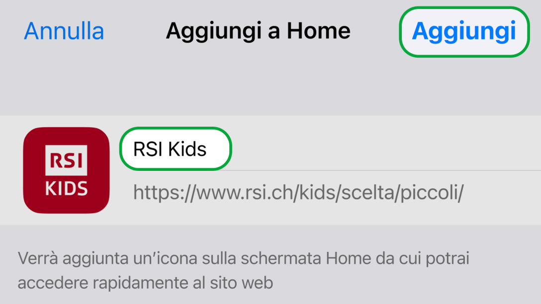 Sarai in grado di inserire un nome per il collegamento. dopodiché scegli “Aggiungi”.